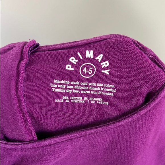 Primary Long Sleeve Dress Purple Girls 4-5 - Picture 5 of 5